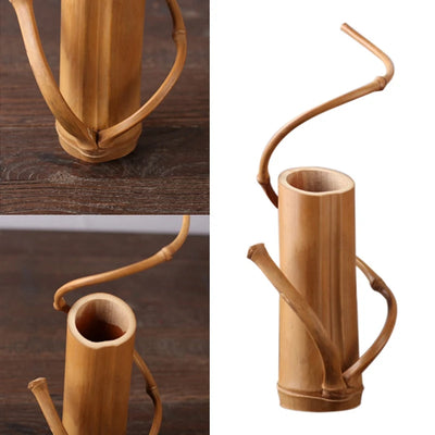 Vase en Bois et Bambou Naturel