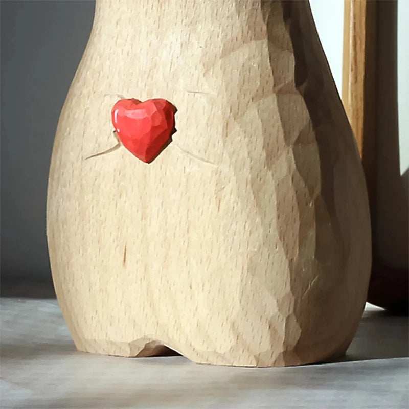 Vase Créatif de Chat en Bois et Résine