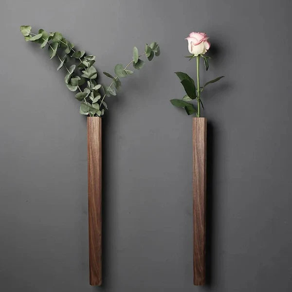 Vase Mural en Bois Minimaliste