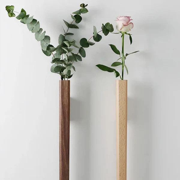 Vase Mural en Bois Minimaliste