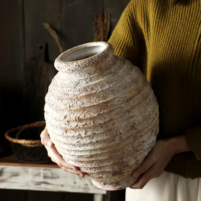 Vase en Terre Cuite de Poterie Rétro