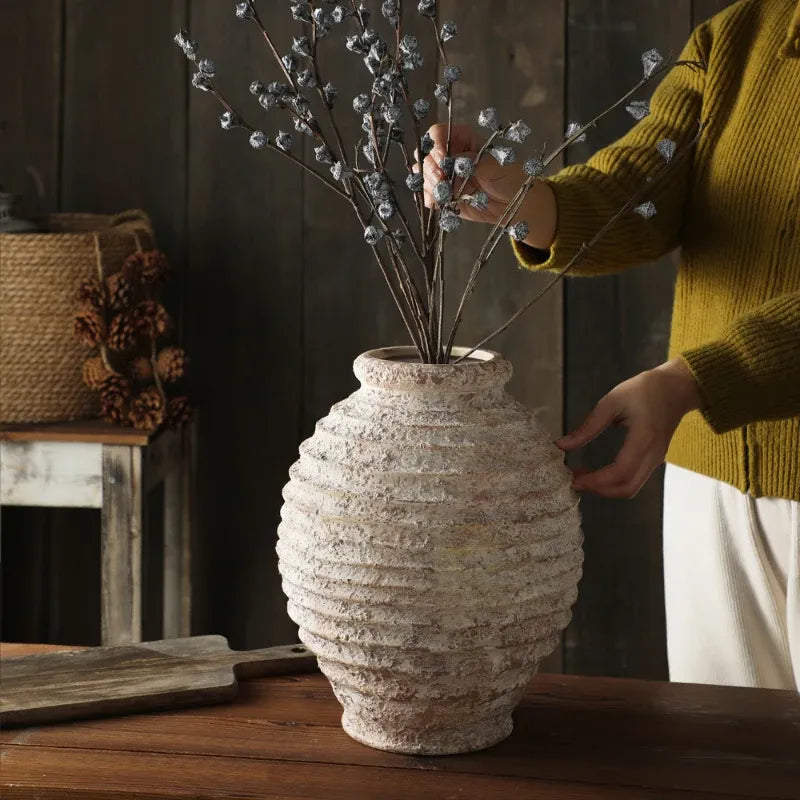 Vase en Terre Cuite de Poterie Rétro