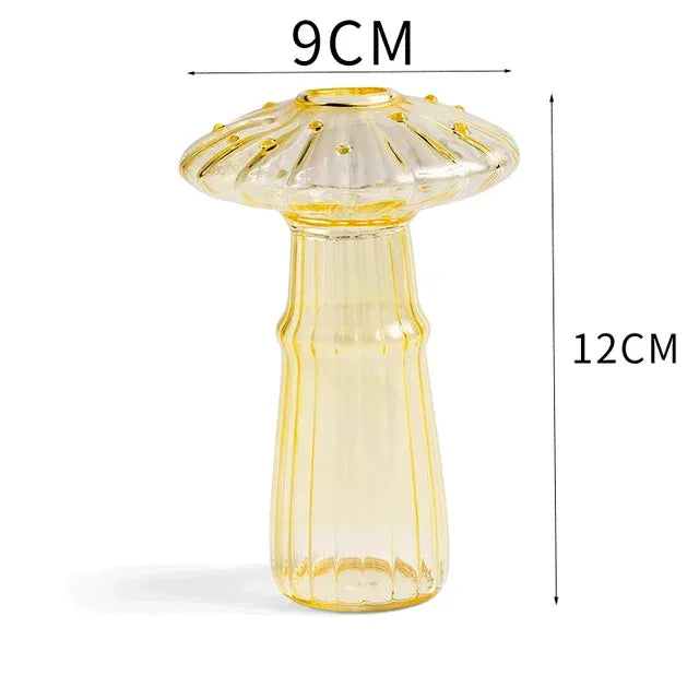 Vase Champignon en Verre Transparent Créatif