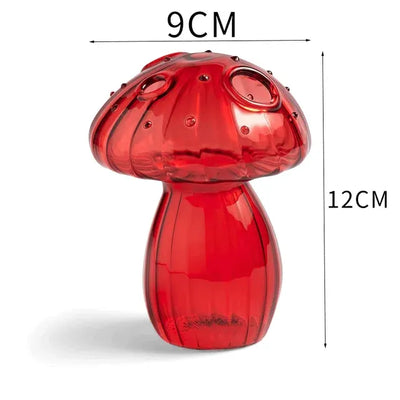 Vase Champignon en Verre Transparent Créatif