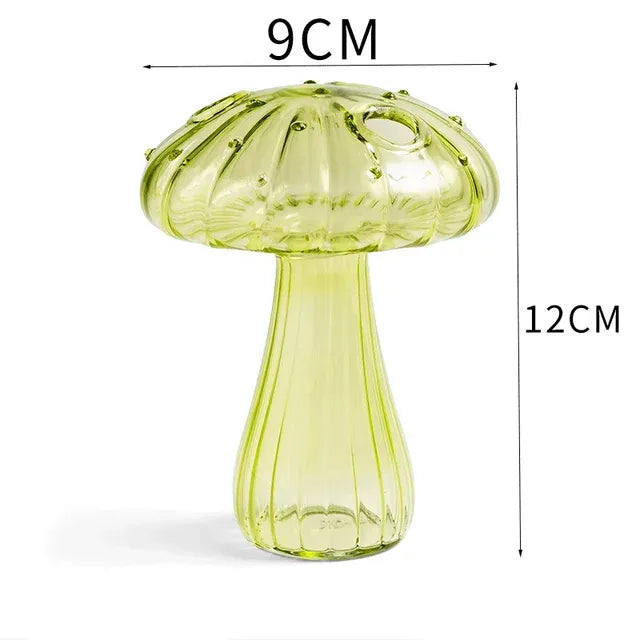 Vase Champignon en Verre Transparent Créatif