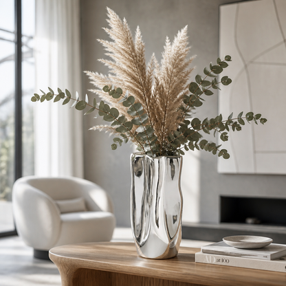 Vase Céramique Argenté Luxe