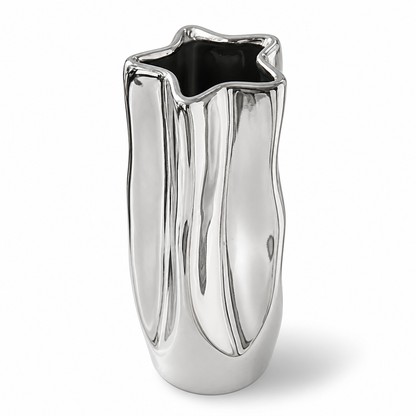 Vase Céramique Argenté Luxe