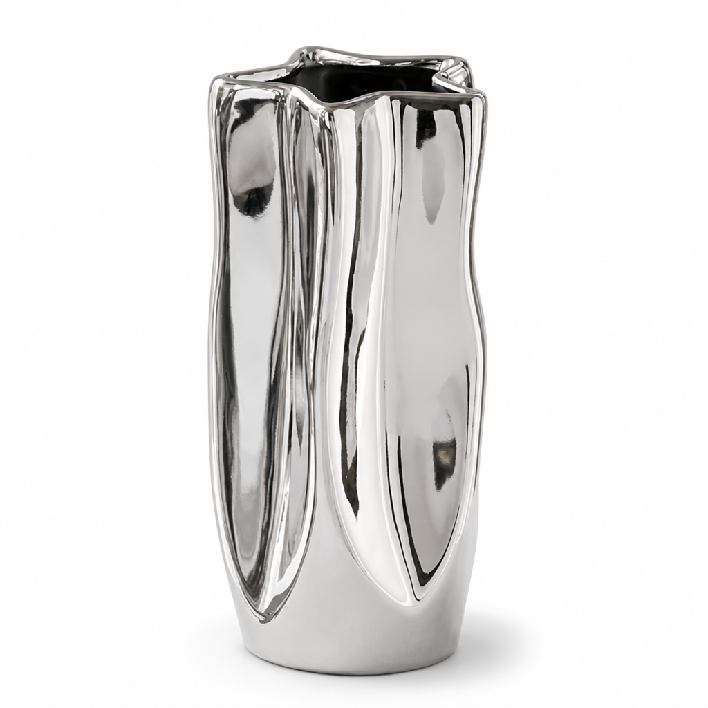 Vase Céramique Argenté Luxe