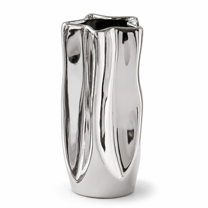 Vase Céramique Argenté Luxe